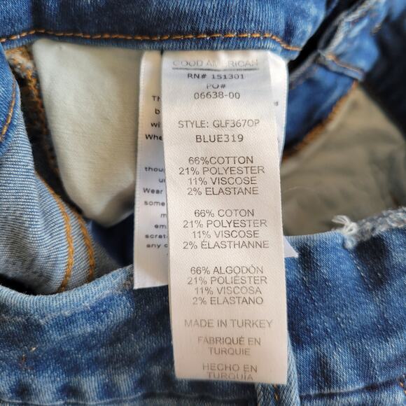 Good American Good Legs Fray Hem Jeans Skinny High Rise Stretch Women 26 - Picture 13 of 13